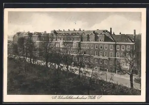 AK Halle /Saale, St. Elisabethkrankenhaus aus der Vogelschau