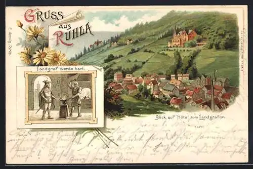 Lithographie Ruhla, Hotel zum Landgrafen