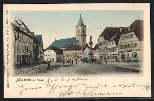 AK Neustadt /Saale, Marktplatz