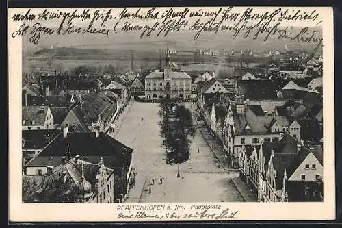 AK Pfaffenhofen a. Ilm, Hauptplatz aus der Vogelschau