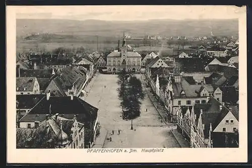 AK Pfaffenhofen a. Ilm, Hauptplatz aus der Vogelschau