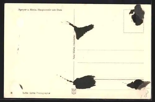 AK Speyer, Hauptstrasse mit Dom