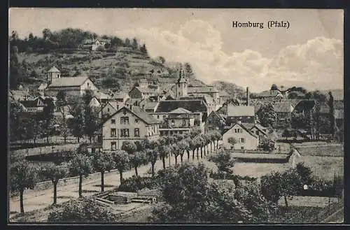 AK Homburg /Pfalz, Ortsansicht aus der Vogelschau