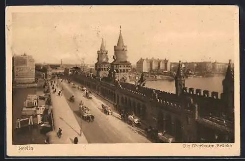 AK Berlin-Friedrichshain, Die Oberbaum-Brücke