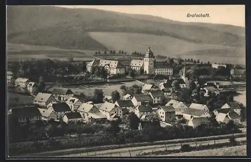 AK Grafschaft / Sauerland, Ortsansicht aus der Vogelschau mit Kloster