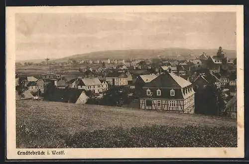 AK Erndtebrück i. Westf., Ortsansicht von einen Berg aus