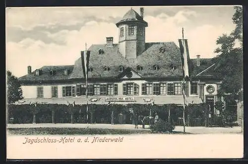 AK Rüdesheim a. Rhein, Jagdschloss-Hotel a. d. Niederwald