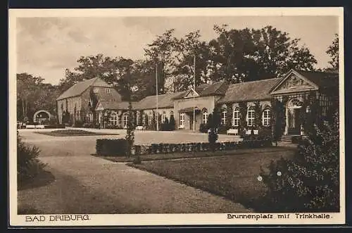 AK Bad Driburg, Brunnenplatz mit Trinkhalle