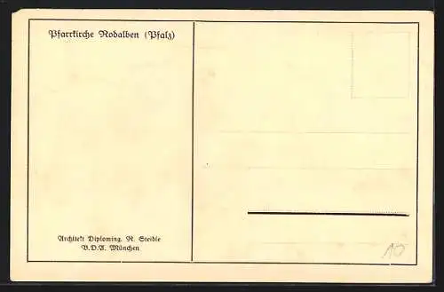 Künstler-AK Rodalben /Pfalz, Pfarrkirche