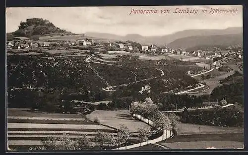 AK Lemberg im Pfälzerwald, Panorama aus der Vogelschau