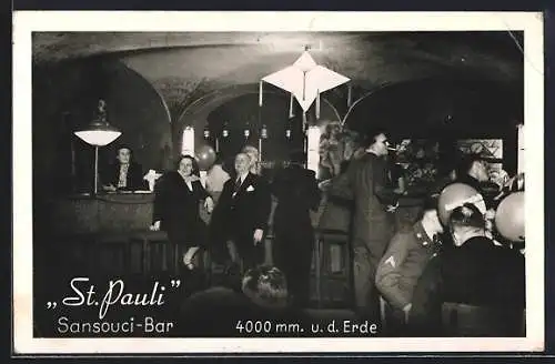 AK Hamburg-St. Pauli, Cafè in der Sansouci-Bar