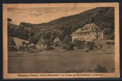 AK Reichelsheim im Odenwald, Gasthaus u. Pension Ruine Rodenstein