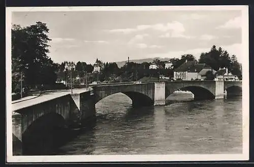 AK Rheinfelden / Baden, Rheinbrücke mit Haus Salmegg