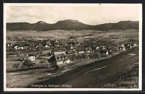 AK Endingen b. Balingen, Teilansicht mit Bergen