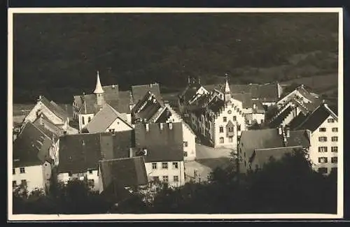 AK Stühlingen, Blick von einer Anhöhe auf den Ort