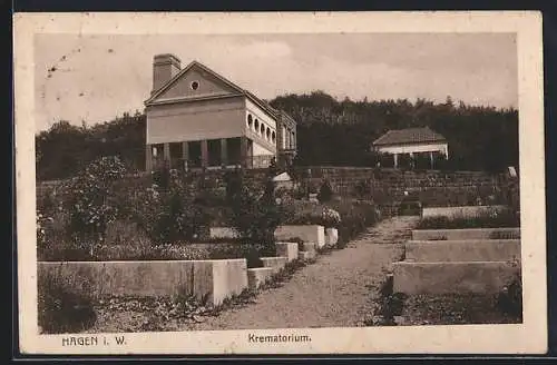 AK Hagen i. W., Blick zum Krematorium