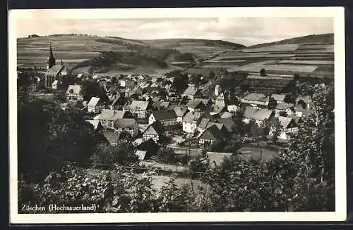 AK Züschen /Hochsauerland, Totalansicht aus der Vogelschau