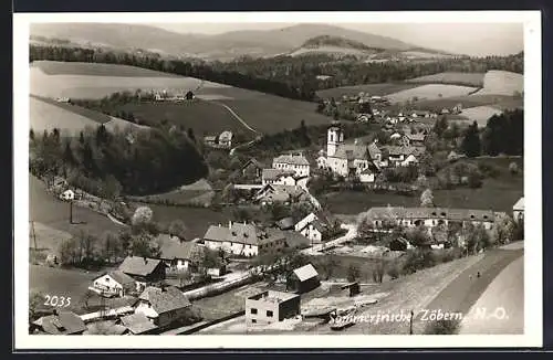 AK Zöbern, Panoramablick auf den Ort