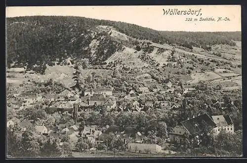 AK Wöllersdorf, Totalansicht von einen Berg aus