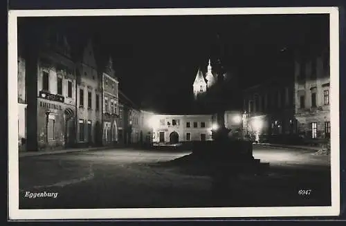 AK Eggenburg, Hauptplatz bei Nacht