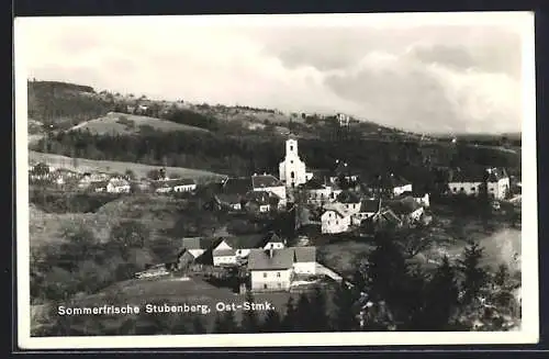 AK Stubenberg, Ortsansicht mit Kirche