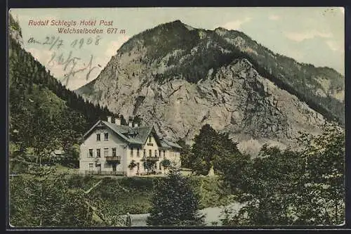 AK Weichselboden, Rudolf Schlegls Hotel Post