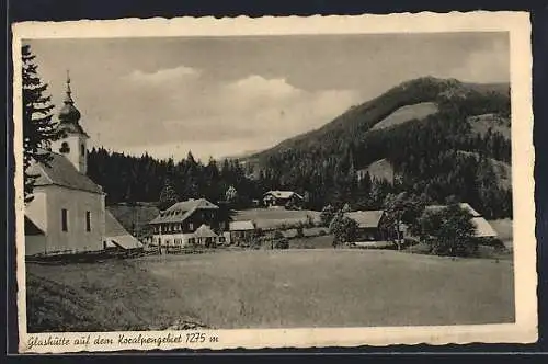 AK Glashütte auf dem Koralpengebiet, Ortsansicht mit Kirche