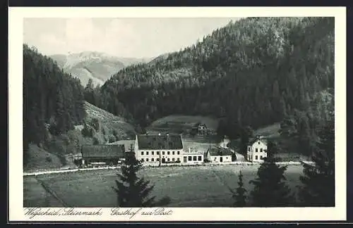 AK Wegscheid /Steiermark, Blick zum Gasthof zur Post