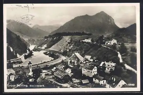 AK Gross-Reifling /Steiermark, Gesamtansicht von einen Berg aus