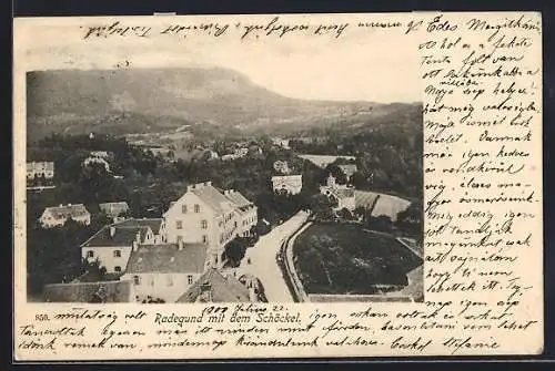 AK Radegund, Ortsansicht mit dem Schöckel