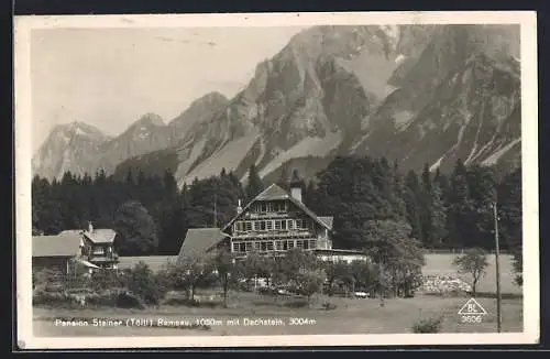 AK Ramsau am Dachstein, Hotel-Pension Steiner mit Dachstein