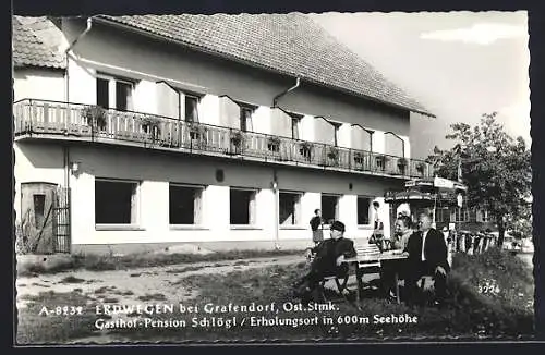 AK Grafendorf bei Hartberg, Erdwegen, Gasthof u. Pension Hermann Schlögl, Erdwegen 34