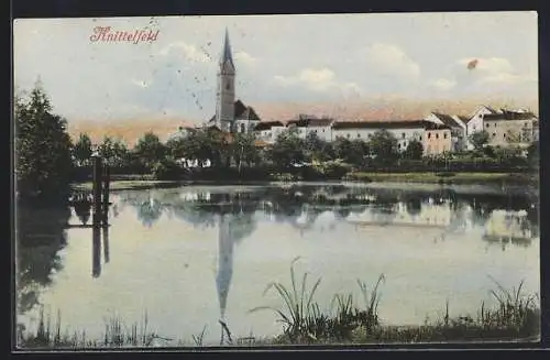 AK Knittelfeld, Ortsansicht über das Wasser