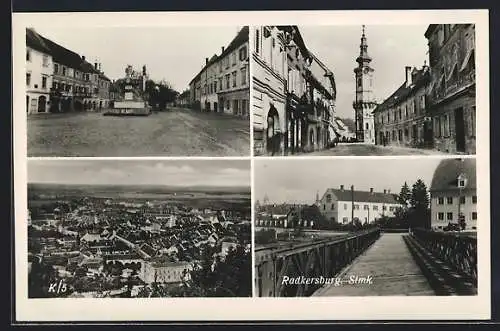 AK Radkersburg /Stmk., Ortsansicht und drei Ansichten aus dem Ort