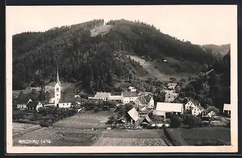 AK Rachau, Ortsansicht aus der Vogelschau