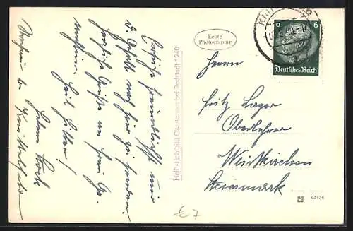 AK Rachau, Ortsansicht aus der Vogelschau