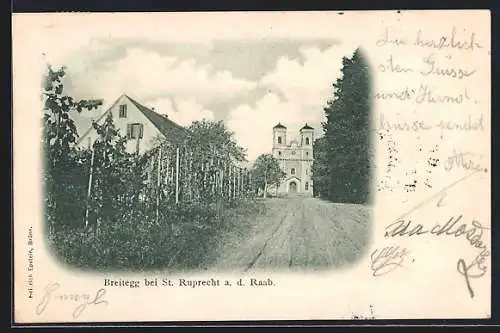 AK Breitegg bei St. Ruprecht a. d. Raab, Blick zur Kirche