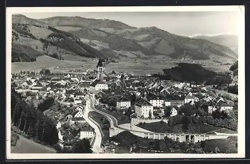 AK Judenburg, Gesamtansicht von einen Berg aus