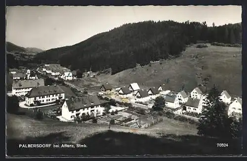 AK Palbersdorf bei Aflenz, Ortsansicht von einen Berg aus