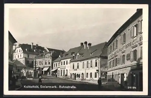 AK Knittelfeld /Steiermark, Bahnstrasse mit Geschäften