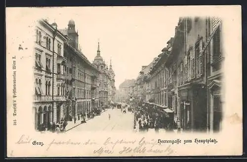 AK Graz, Herrengasse zum Hauptsplatz