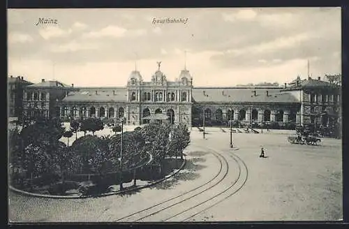 AK Mainz, Grünanlagen vor dem Hauptbahnhof