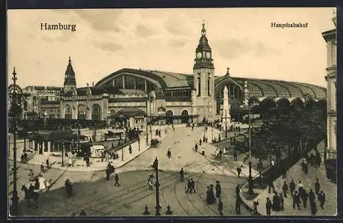 AK Hamburg-St.Georg, Partie am Hauptbahnhof