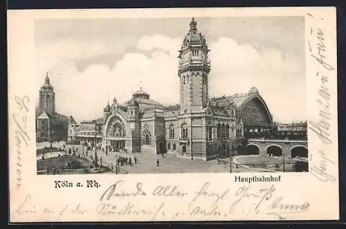 AK Köln a. Rh., Blick auf den Hauptbahnhof