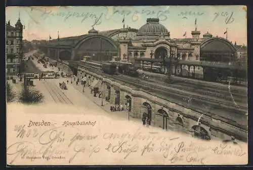 AK Dresden, Gleise im Hauptbahnhof