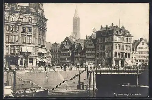 AK Hamburg, Zollkanal mit Jakobikirche