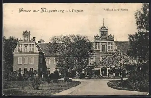 AK Meyenburg i. d. Prignitz, Strasse am Schloss Meyenburg