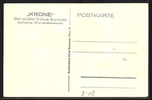 AK Zirkus-Direktor Carl Krone mit Frau Ida Krone, Elefanten-Dressur