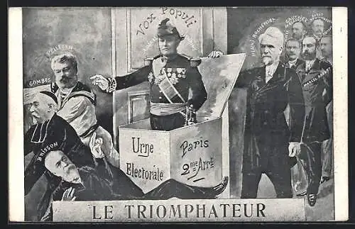 AK Le Triomphateur, Französische Politiker, Montage