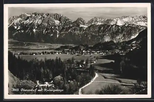 AK Oberaudorf, Totalansicht mit Kaisergebirge